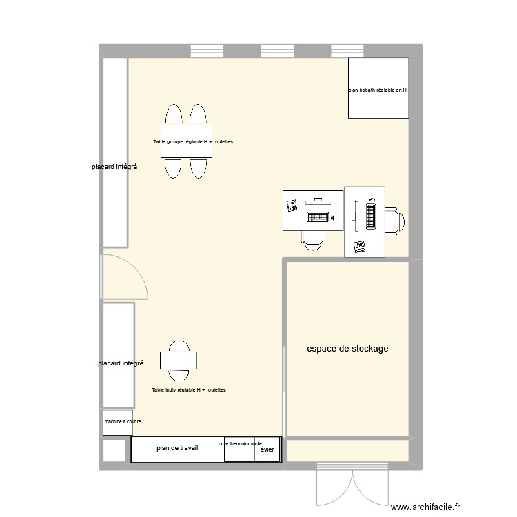 Ergos. Plan de 6 pièces et 47 m2