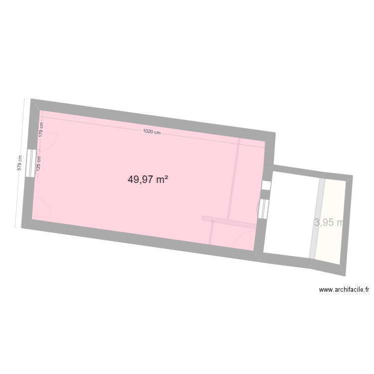 Bureau RDC. Plan de 3 pièces et 104 m2