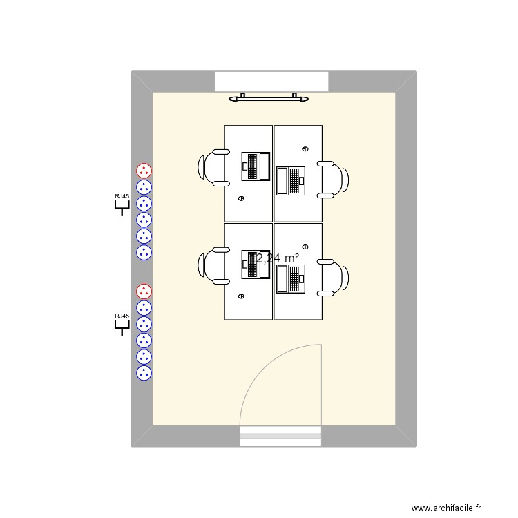 224. Plan de 1 pièce et 12 m2