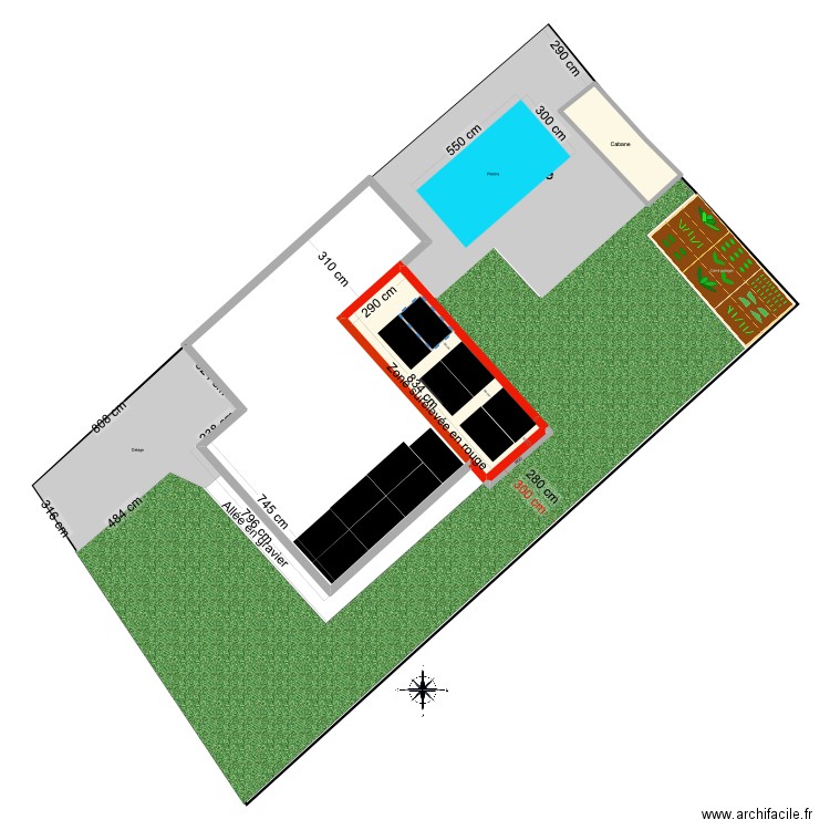 Cadastre. Plan de 3 pièces et 32 m2