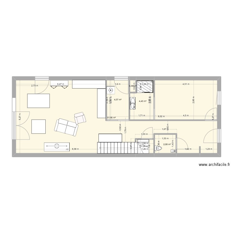 Vincent4. Plan de 6 pièces et 75 m2