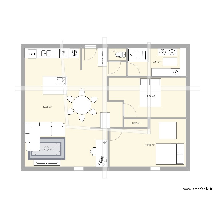 ST MARTIN 3. Plan de 6 pièces et 82 m2