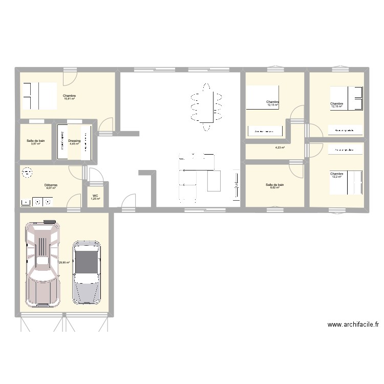 maison . Plan de 11 pièces et 114 m2