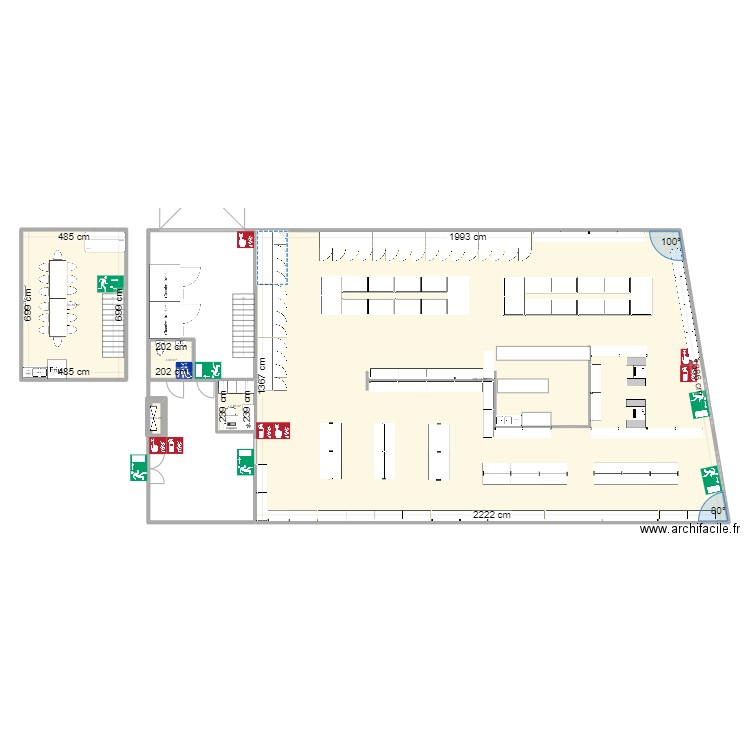 Magasin bretigny. Plan de 5 pièces et 331 m2