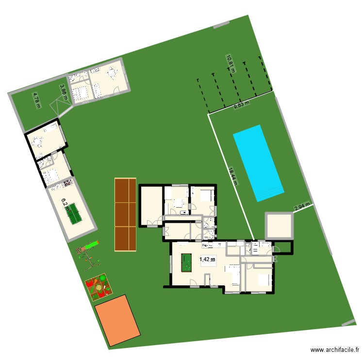 acqueduc8.3. Plan de 26 pièces et 255 m2