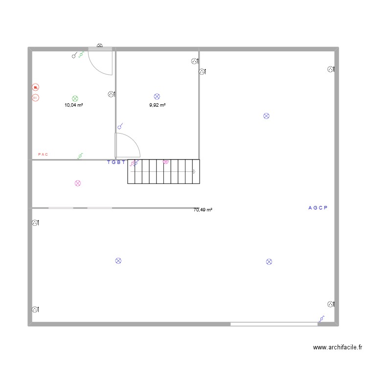 Burgard . Plan de 3 pièces et 90 m2