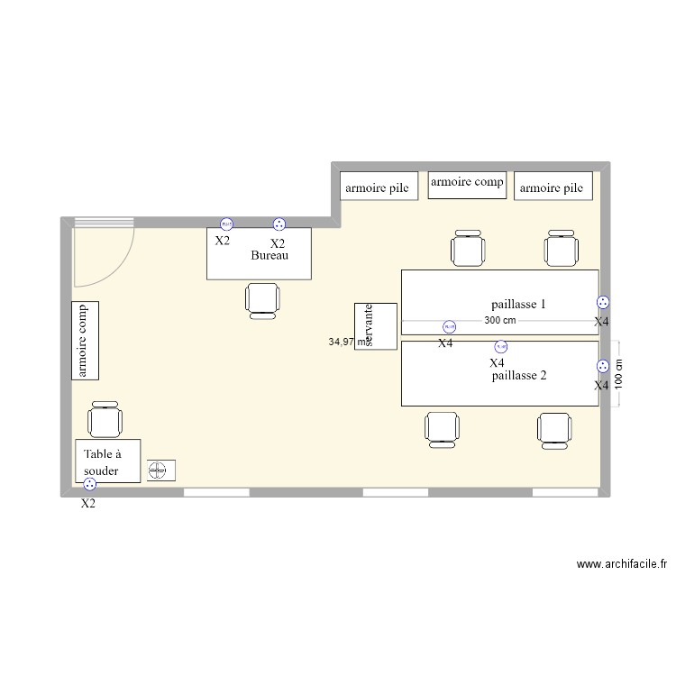 BRB v1. Plan de 1 pièce et 35 m2