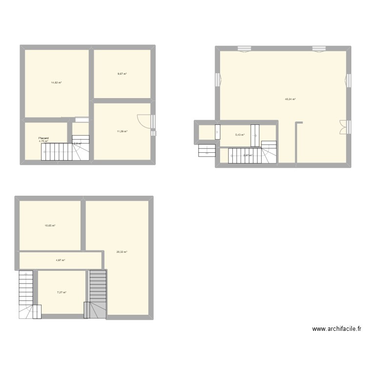 Sous-Sol. Plan de 12 pièces et 135 m2