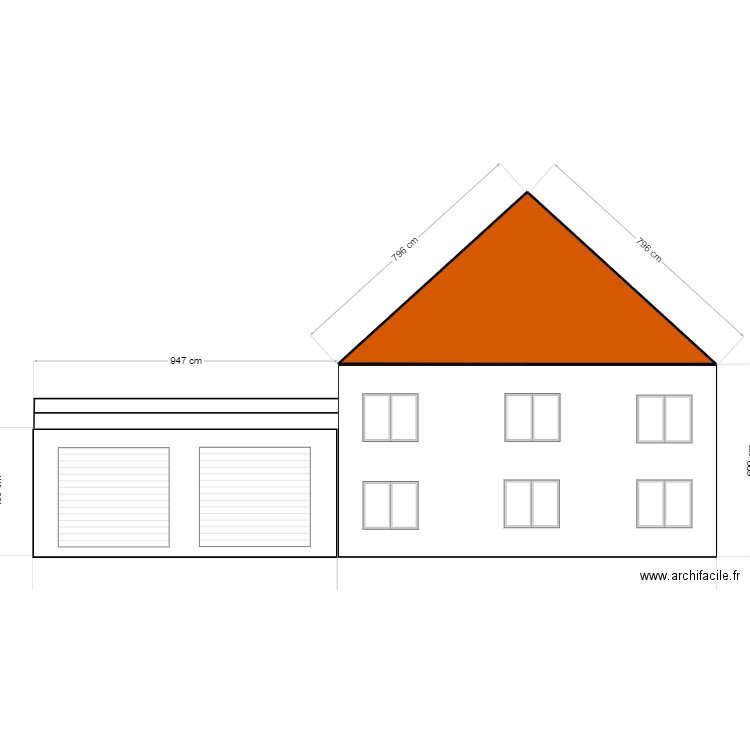 DIREN JULIEN PLAN DE FACADE. Plan de 1 pièce et 31 m2