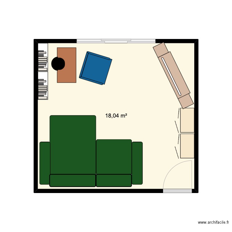 salon1. Plan de 1 pièce et 18 m2