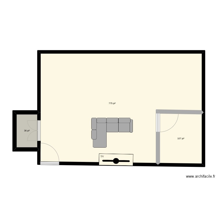 maison. Plan de 3 pièces et 85 m2