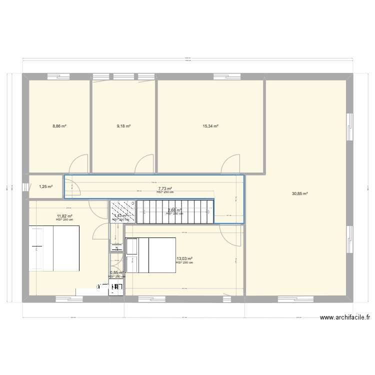 perols haut 10 02 24. Plan de 11 pièces et 103 m2