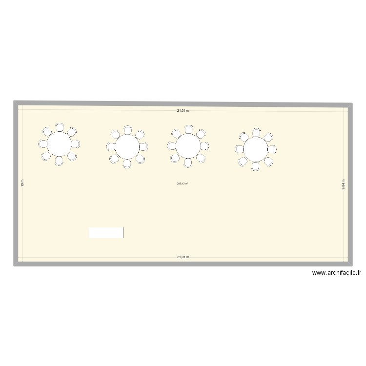 Mariage. Plan de 1 pièce et 208 m2