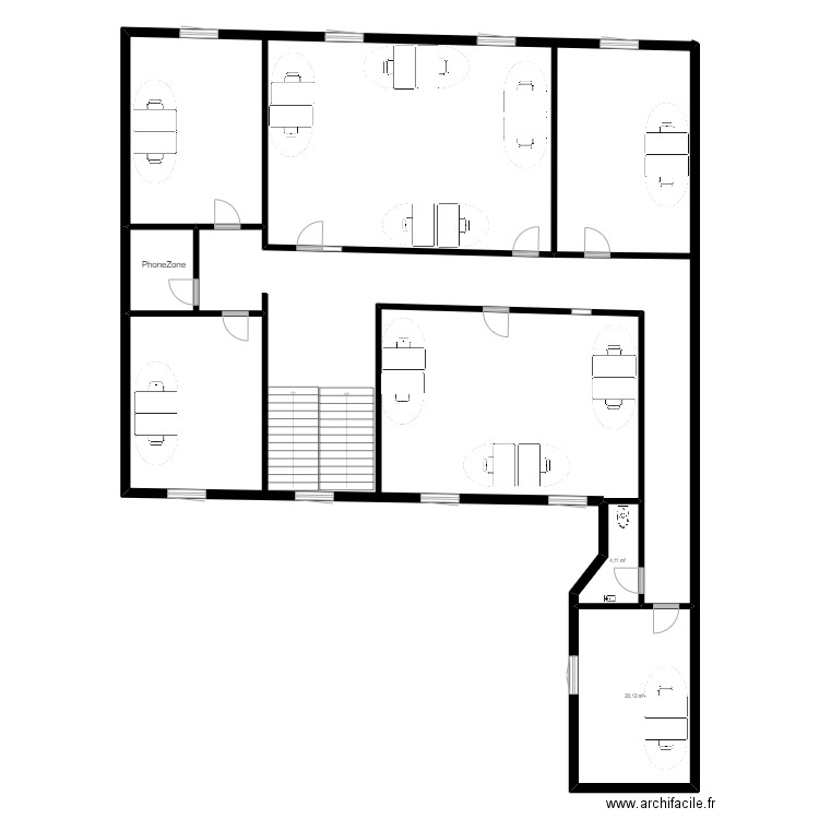 Max Richard. Plan de 3 pièces et 277 m2