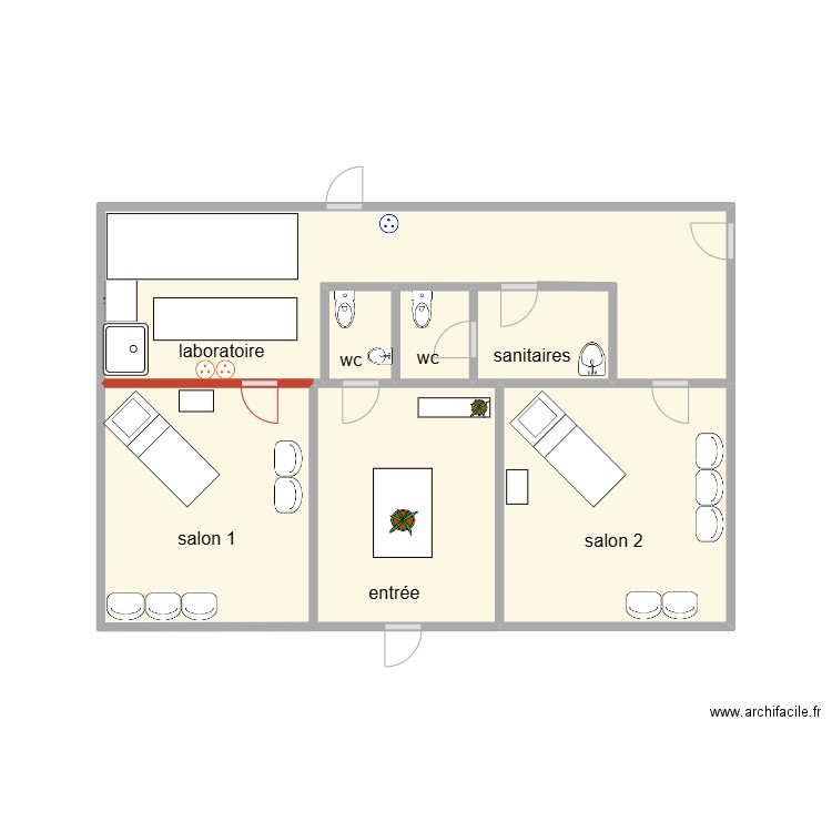 fune. Plan de 7 pièces et 24 m2