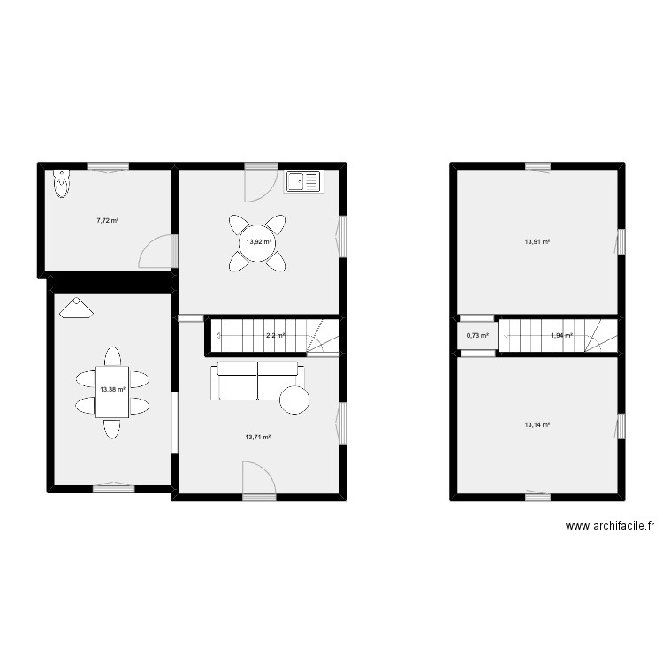 deportation 61. Plan de 10 pièces et 81 m2