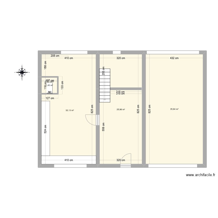 kernoyal - rdc V1. Plan de 4 pièces et 95 m2