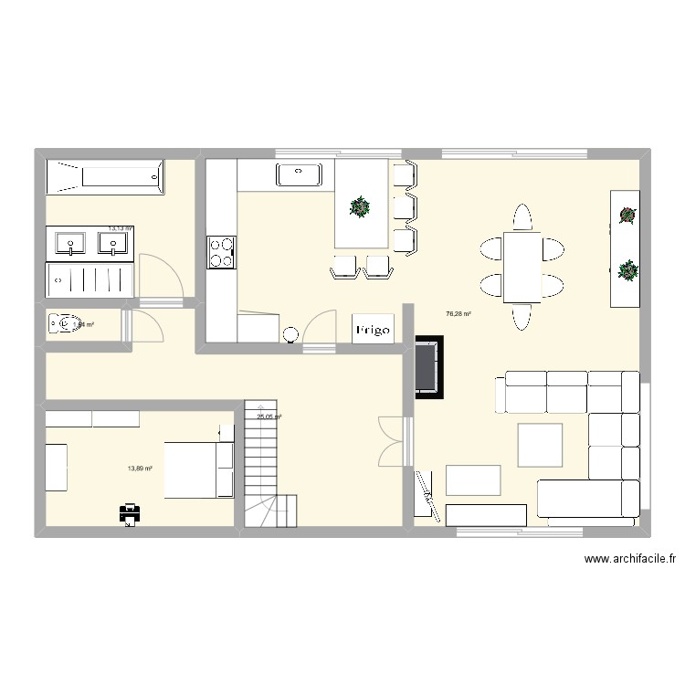 Marie Nowélyne. Plan de 5 pièces et 130 m2