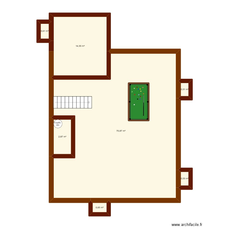 SS1. Plan de 7 pièces et 91 m2