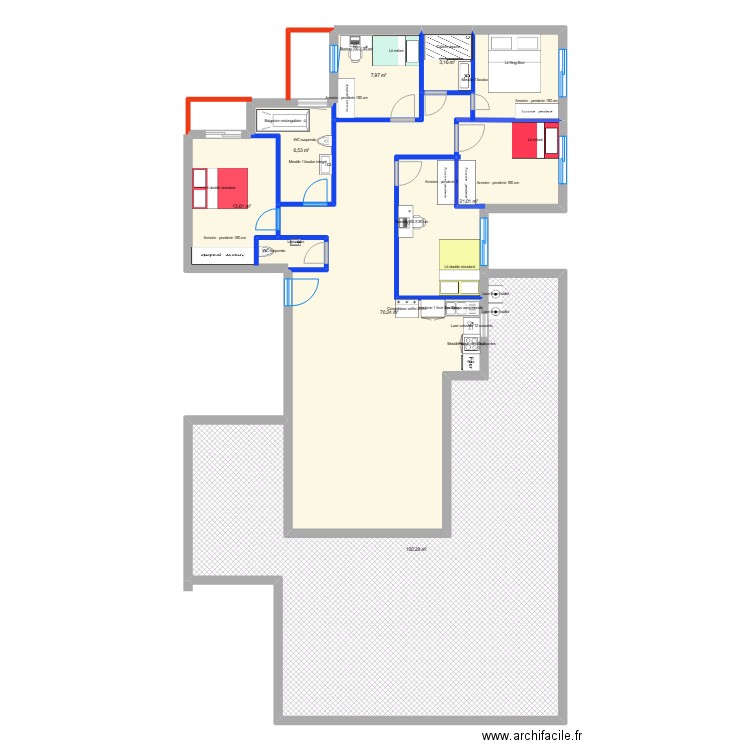 RAANANA2. Plan de 7 pièces et 223 m2