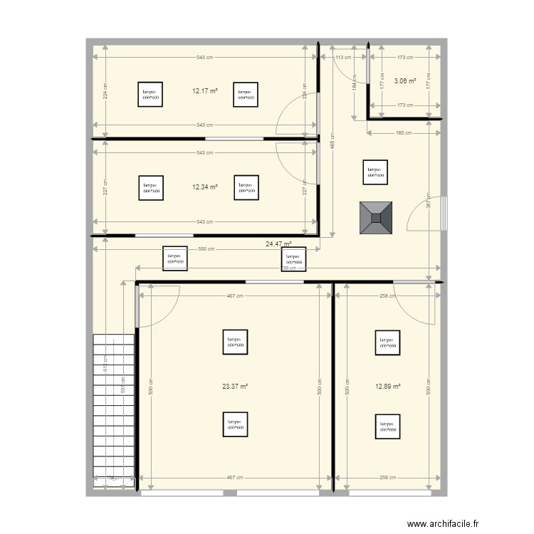 projet bureau supp. Plan de 6 pièces et 88 m2