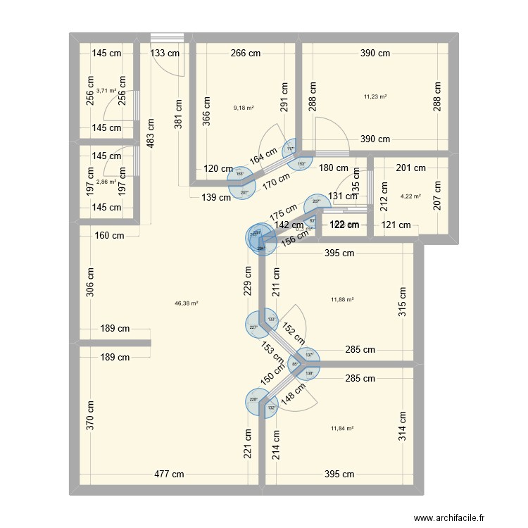 plan aavant aménagement epsilon 3 bat B. Plan de 10 pièces et 102 m2