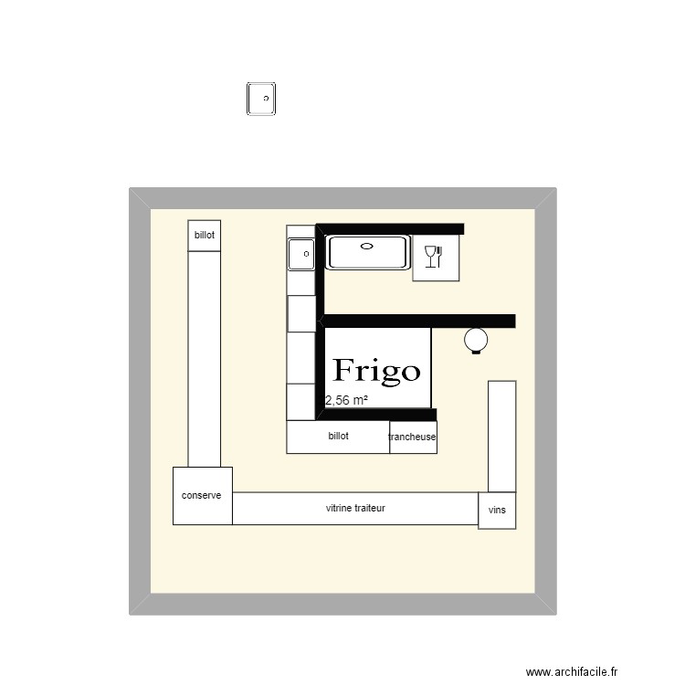 plan travaille. Plan de 1 pièce et 23 m2