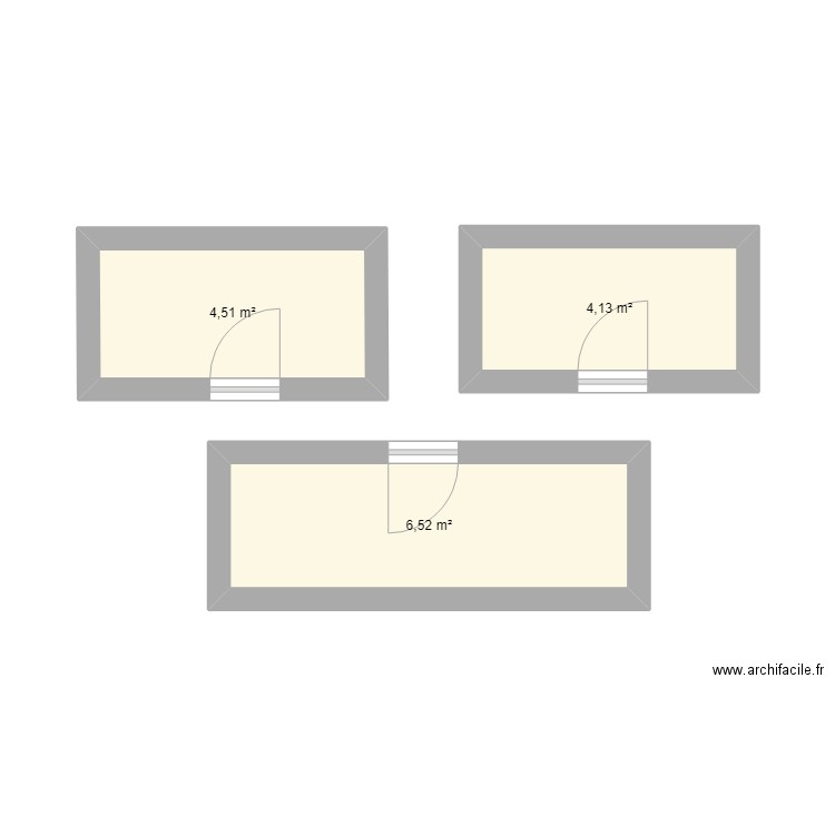 &1&saja . Plan de 3 pièces et 15 m2