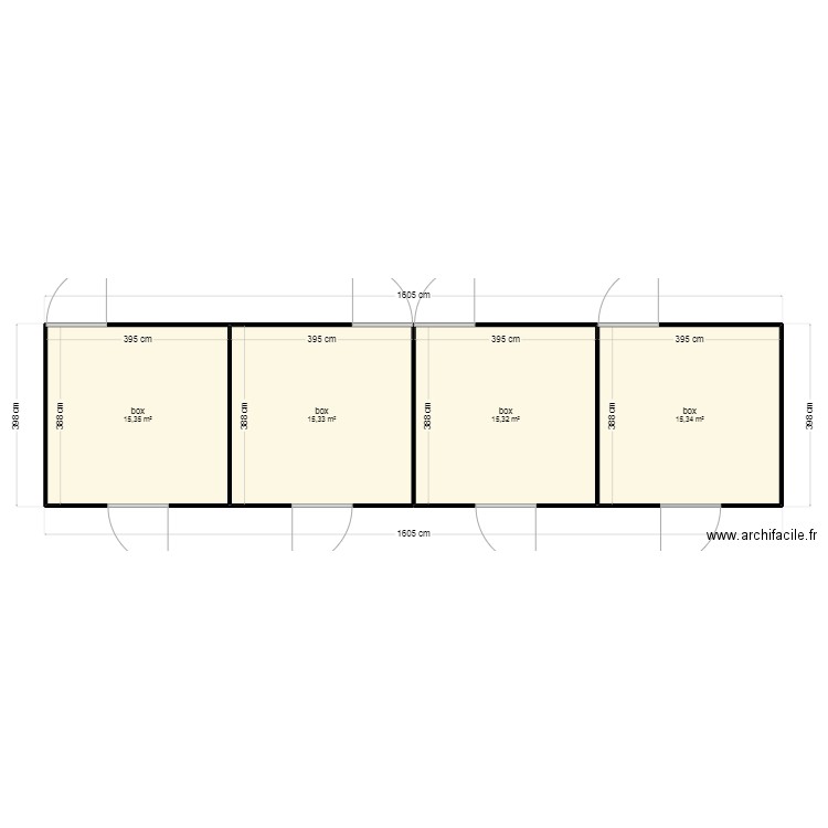 BOX paddock. Plan de 4 pièces et 61 m2