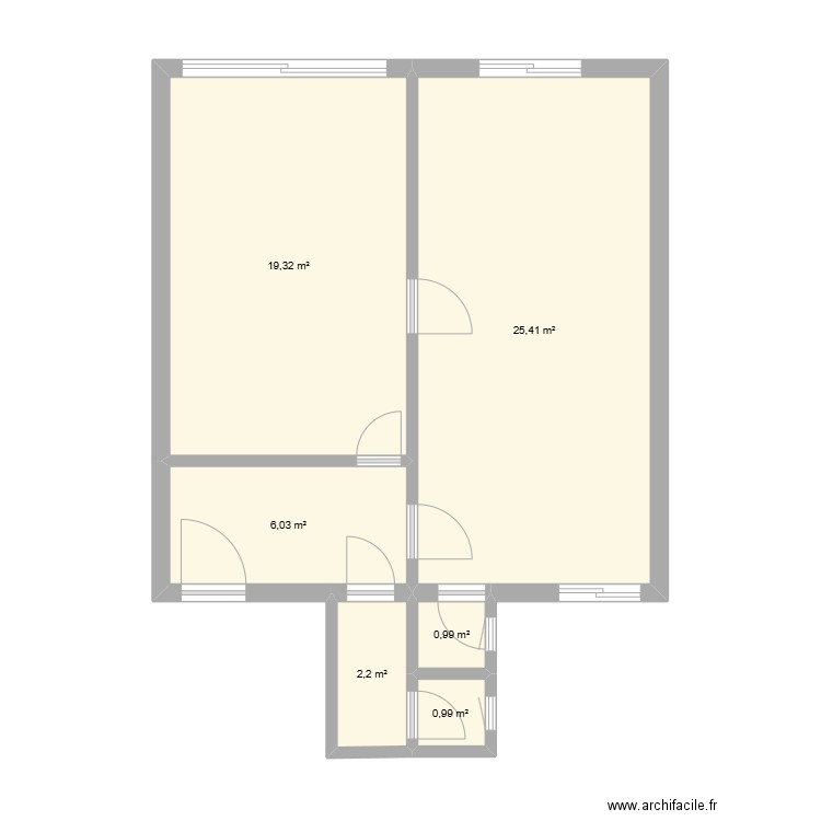 PLAN BUREAU. Plan de 6 pièces et 55 m2