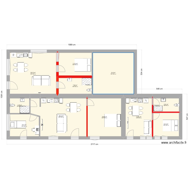 PLAN RDC COLLOREC 1. Plan de 11 pièces et 163 m2