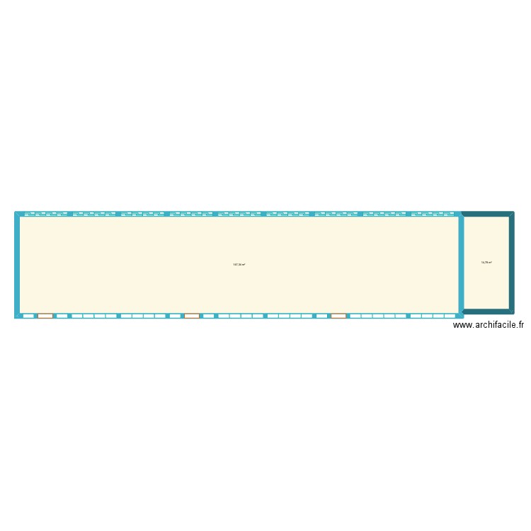 carla. Plan de 2 pièces et 162 m2