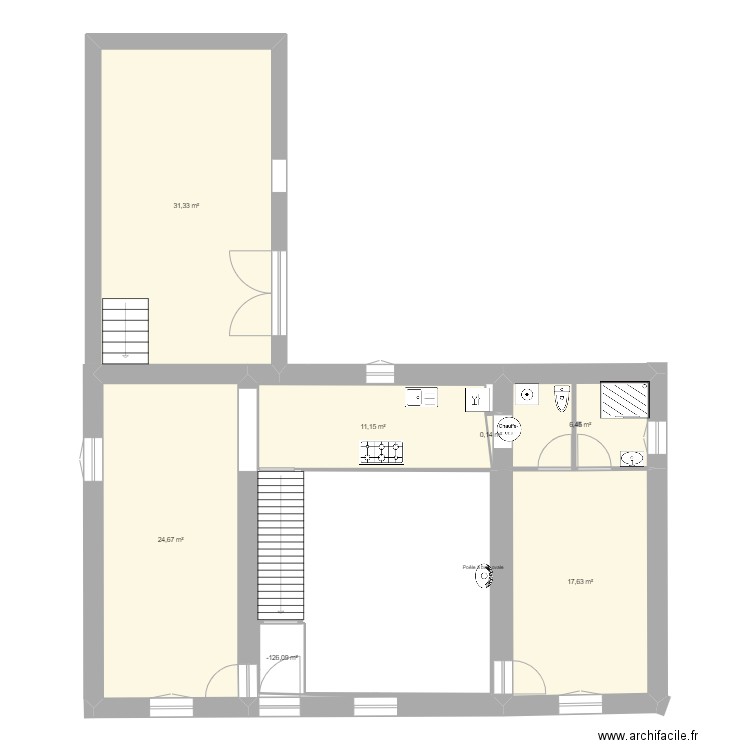 Maison avec modif. Plan de 7 pièces et 93 m2