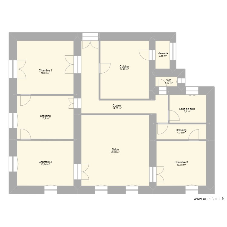 FALCONETTI 3 eme ETAGE 1 Padoue. Plan de 11 pièces et 140 m2