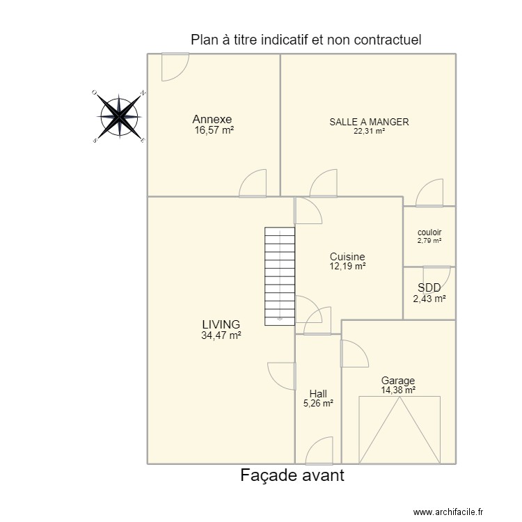 rez berth. Plan de 8 pièces et 110 m2