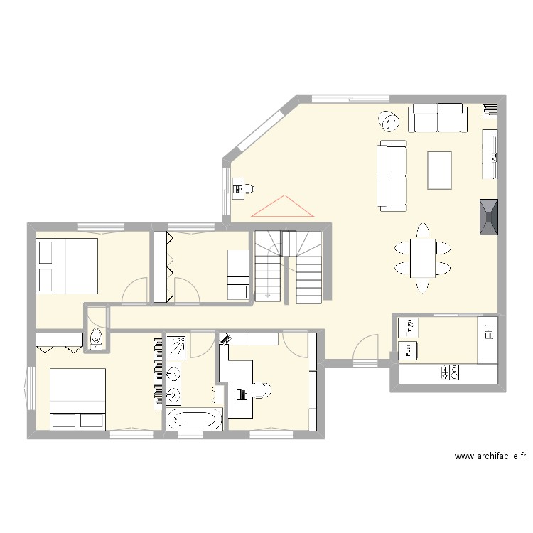 Cassiopée. Plan de 6 pièces et 111 m2