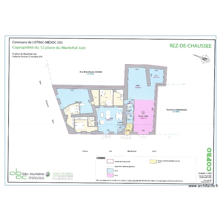 Plan logement B version 2. Plan de 6 pièces et 42 m2