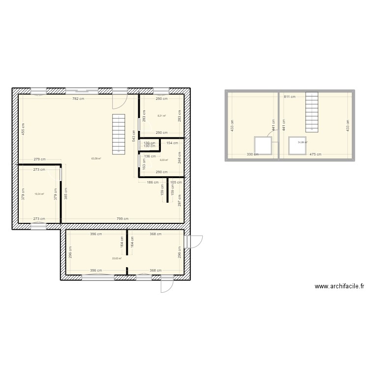 Hondeghem. Plan de 7 pièces et 147 m2