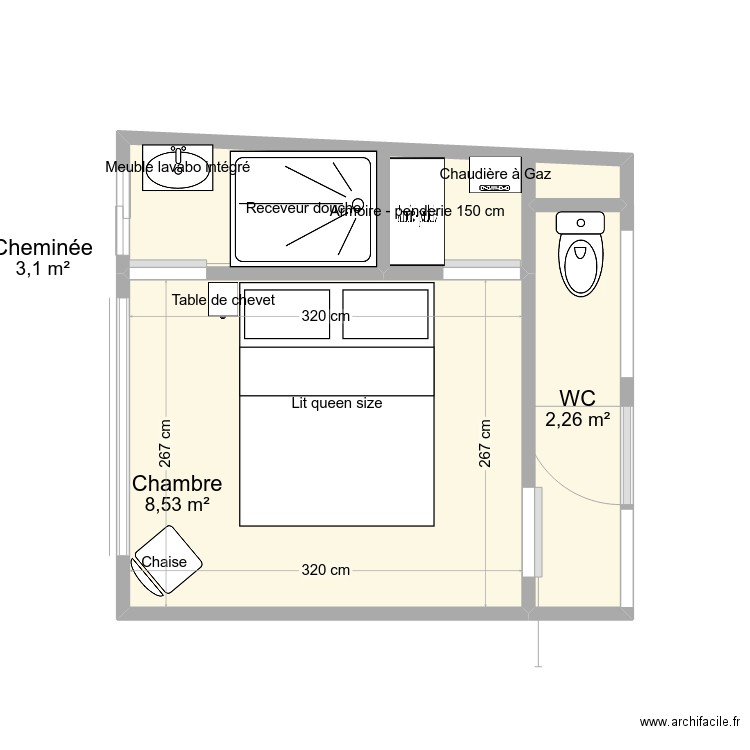 Chambre n°2. Plan de 0 pièce et 0 m2