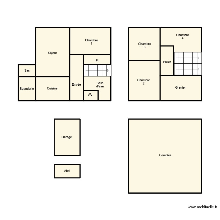 QUIMPER GUIRIE DES MESANGES. Plan de 17 pièces et 52 m2