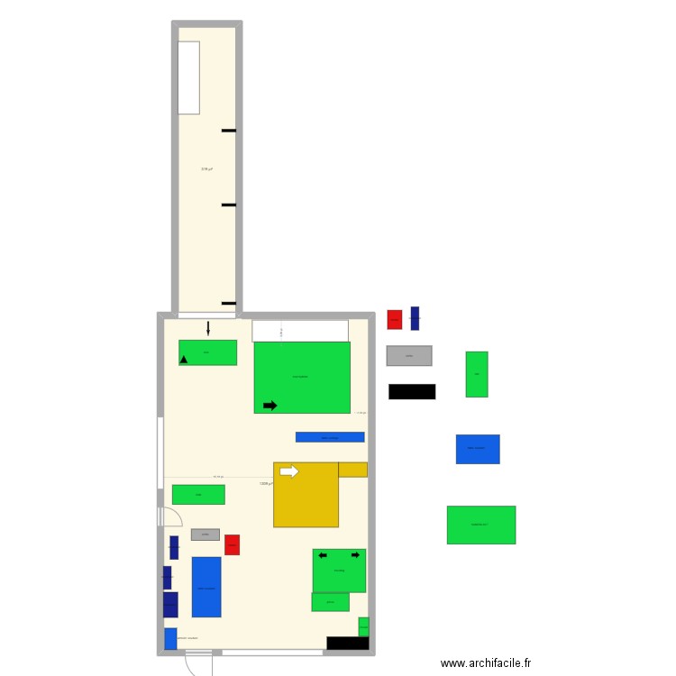 Tour hybride 02. Plan de 2 pièces et 151 m2