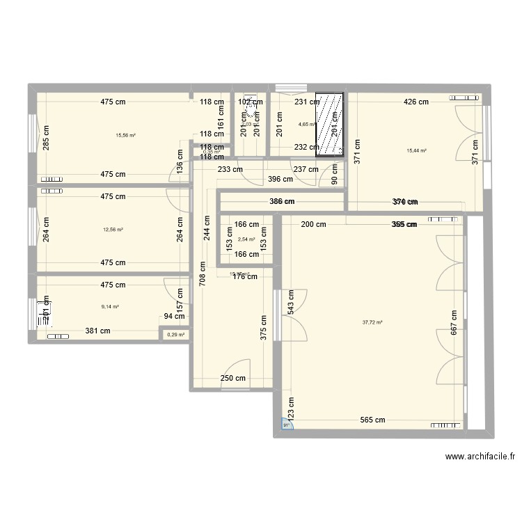 Plan-Fontenay. Plan de 12 pièces et 118 m2