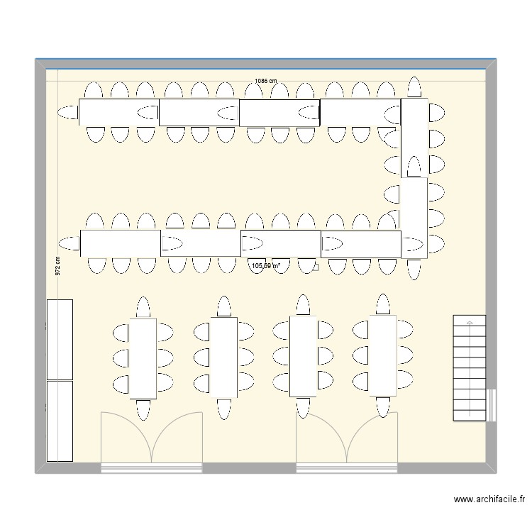 écuries 90 places. Plan de 1 pièce et 106 m2