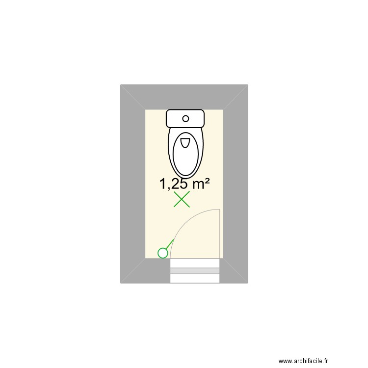 plan1. Plan de 1 pièce et 1 m2