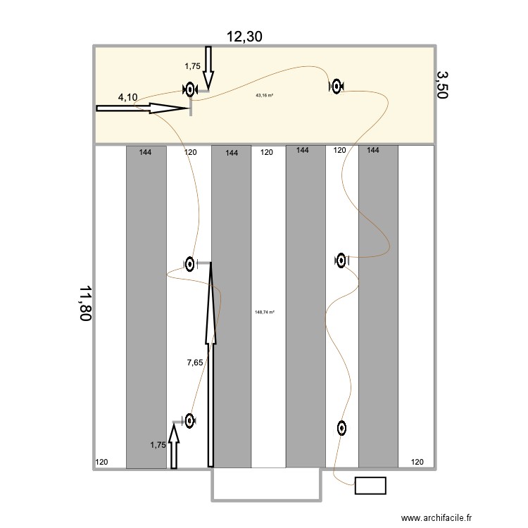 plano detector incendios 4. Plan de 2 pièces et 192 m2