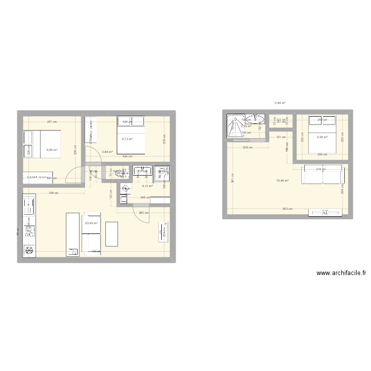 ampus 2. Plan de 9 pièces et 77 m2