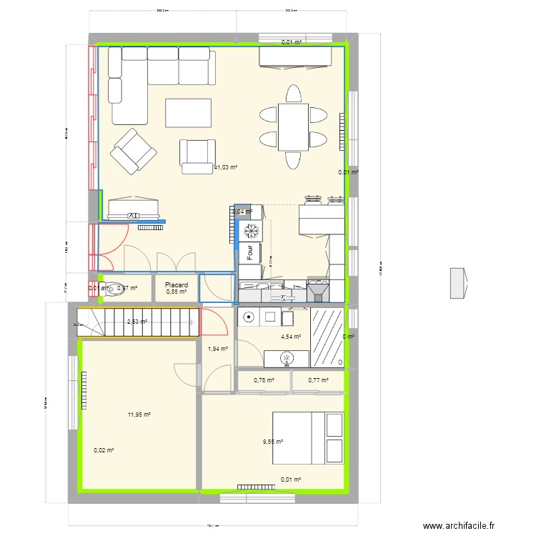 Maison du Tréport - Projet Rénov. Plain-Pied -cuisine. Plan de 24 pièces et 155 m2