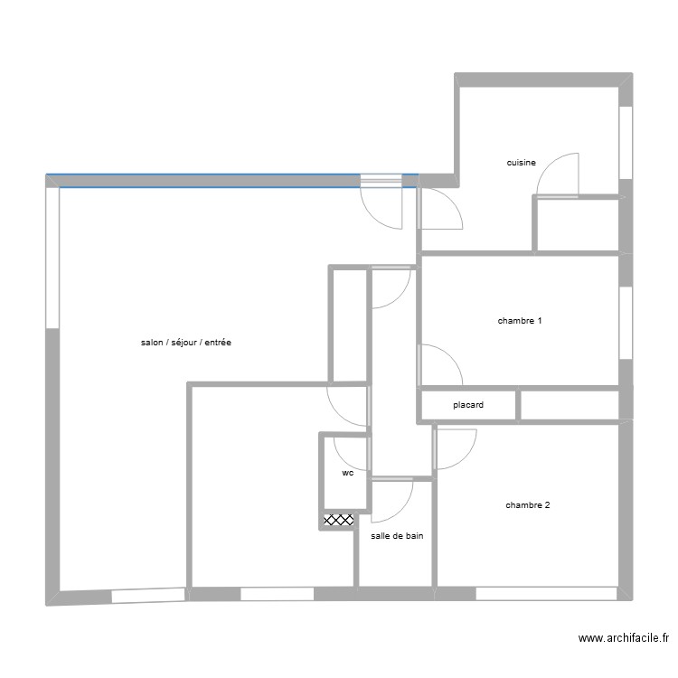 APPART. Plan de 9 pièces et 67 m2