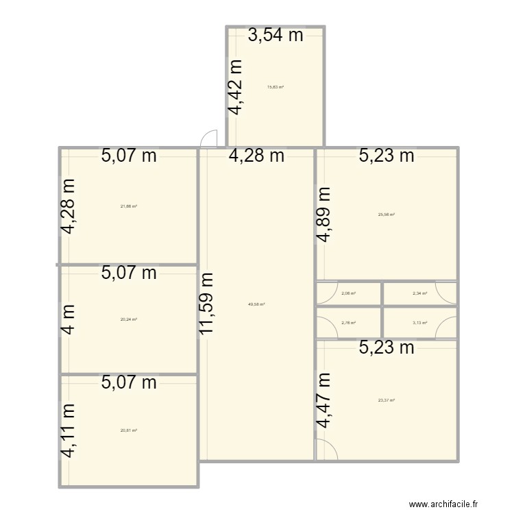 maison locataire. Plan de 11 pièces et 187 m2