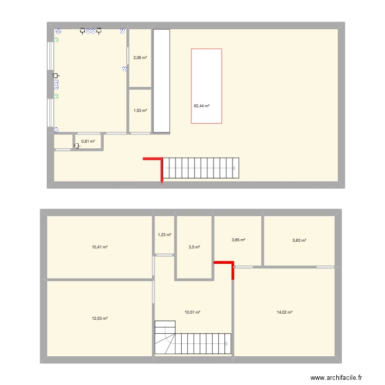 RDC Talence. Plan de 12 pièces et 128 m2